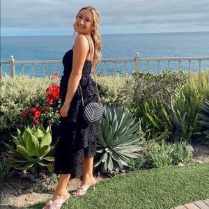 Lulus black tiered midi dress - Small